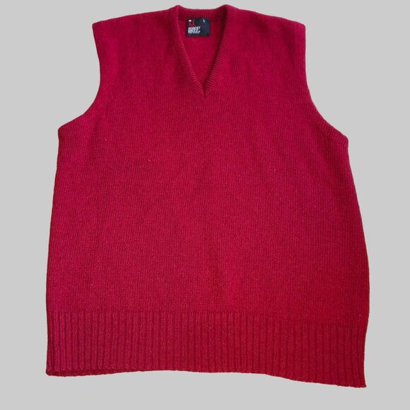 ROBERT BRUCE Other - VTG RED WOOL BLEND SWEATER VEST SIZE L USA UNION ROBERT BRUCE BLEND GRANDPA MENS